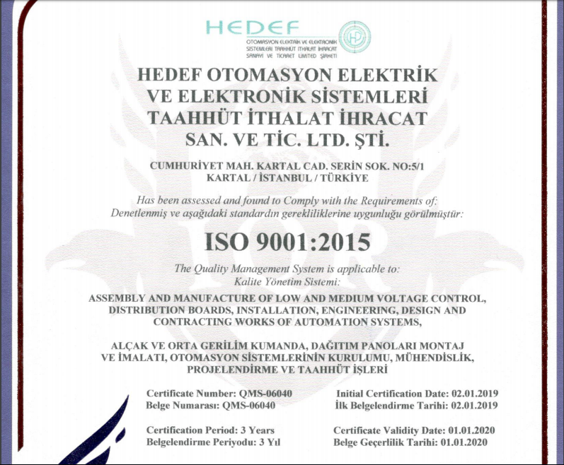 ISO 9001-2015 KALİTE YÖNETİM SİSTEMİ