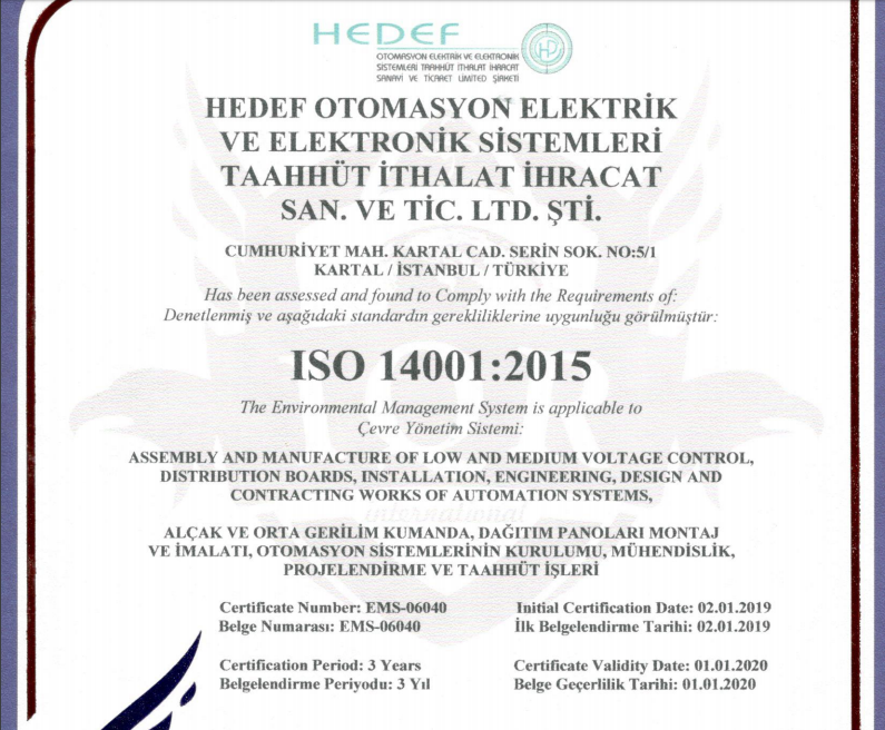 ISO 14001-2015 ÇEVRE YÖNETİM SİSTEMİ